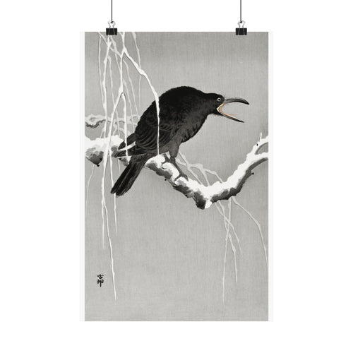 Crow on a Snowy Branch — Ohara Koson | Japanese Art Print