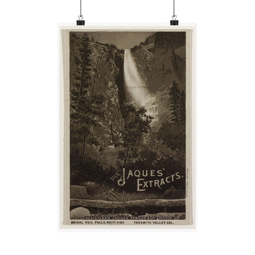 Bridal Veil Falls, Yosemite — Victorian Trade Card, 1880s | Vintage Travel Art Print
